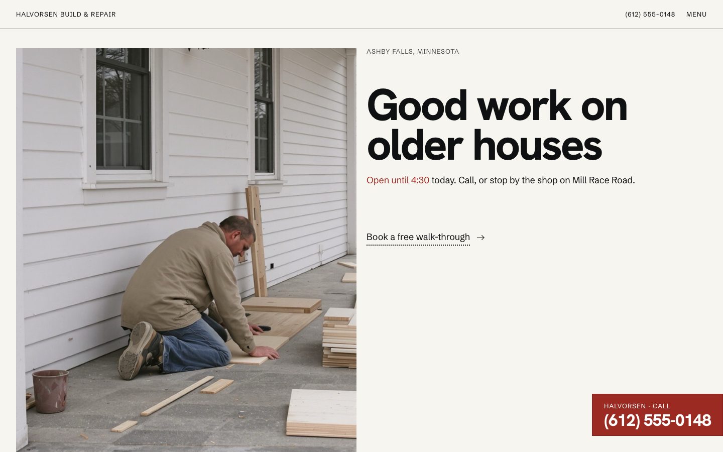 Halvorsen, the top of the home page